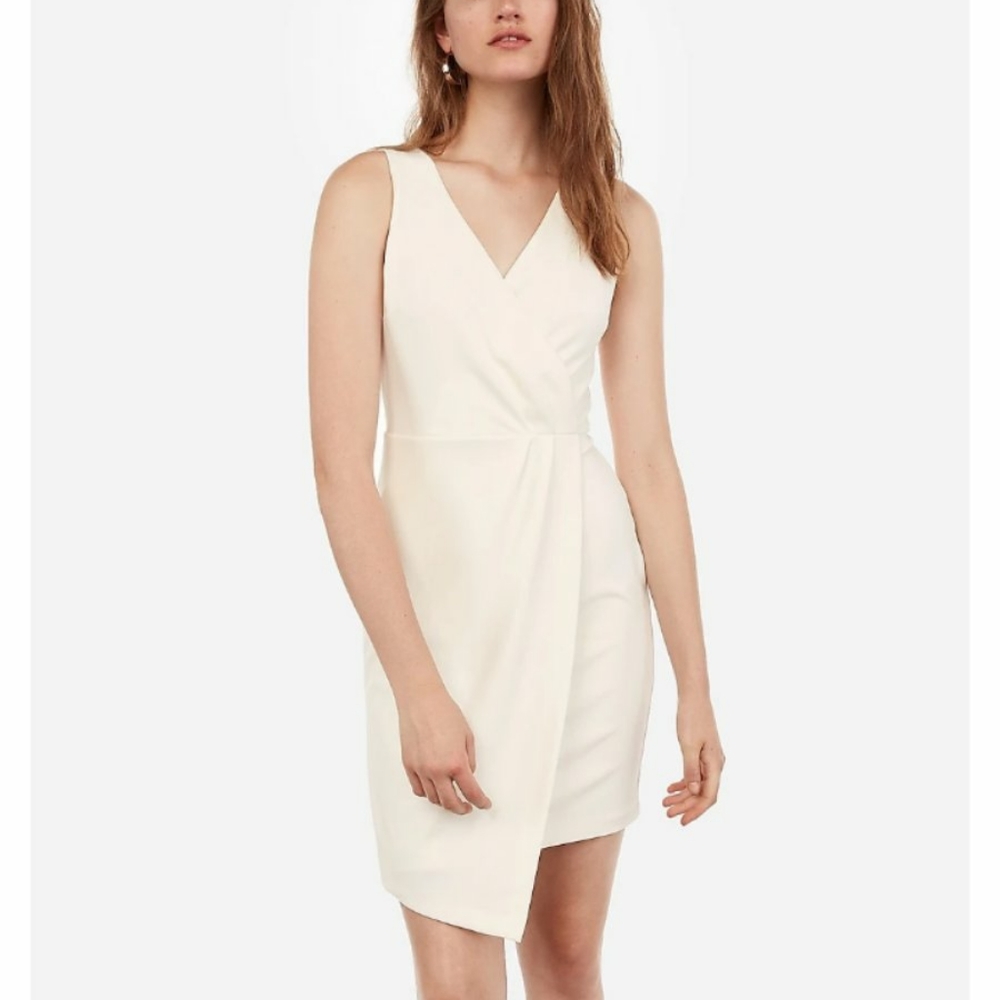 Express Surplice Front Pleated Sheath dress, M